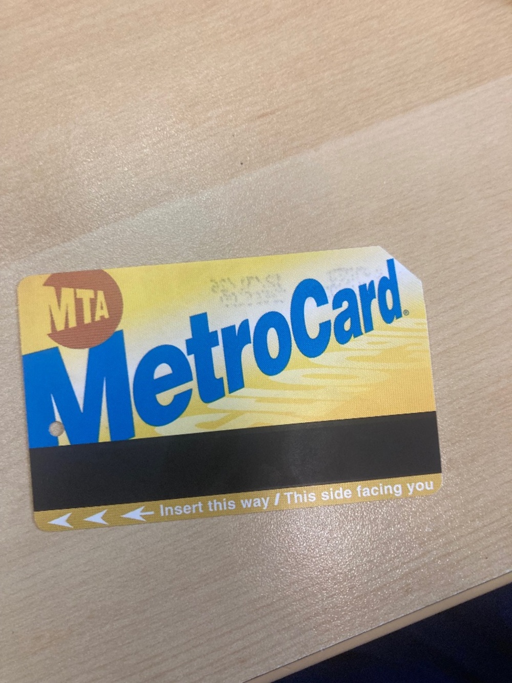 2 way metro card used